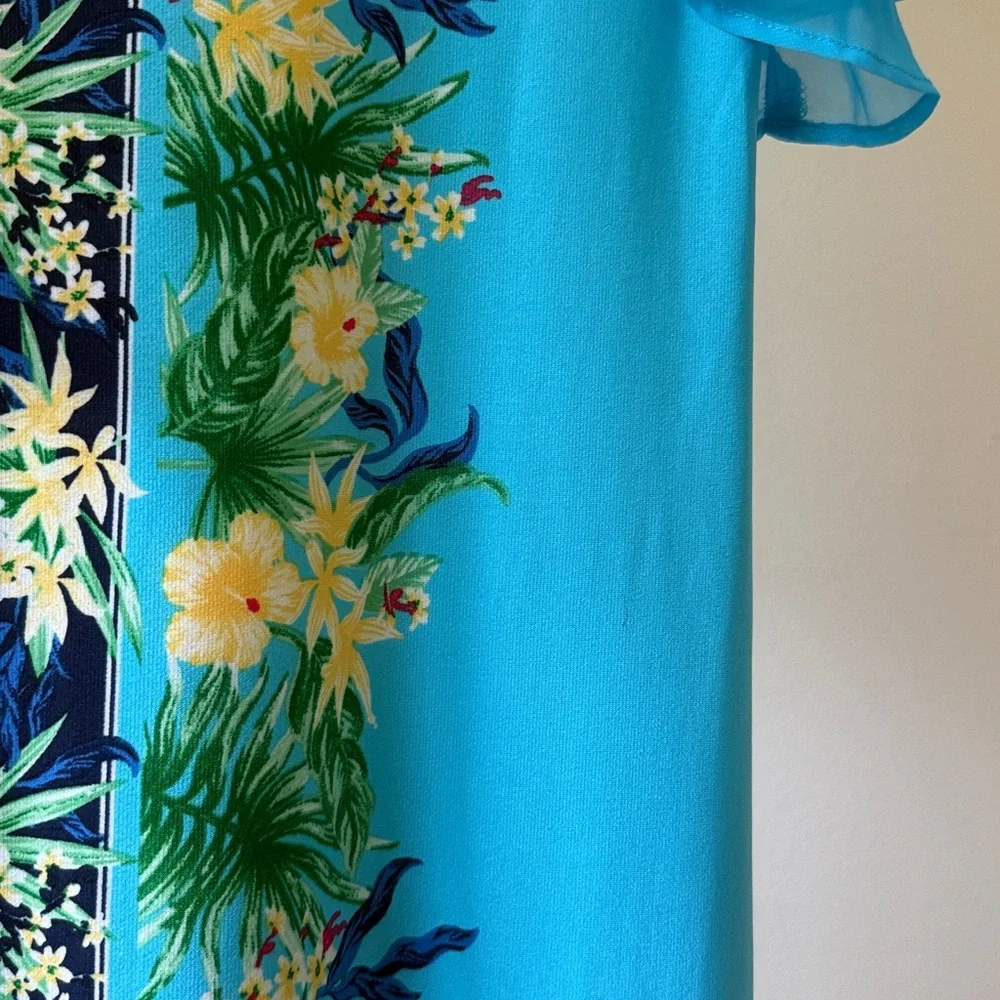 JM Collection Tropical Border Print Dress - Picture 4 of 5